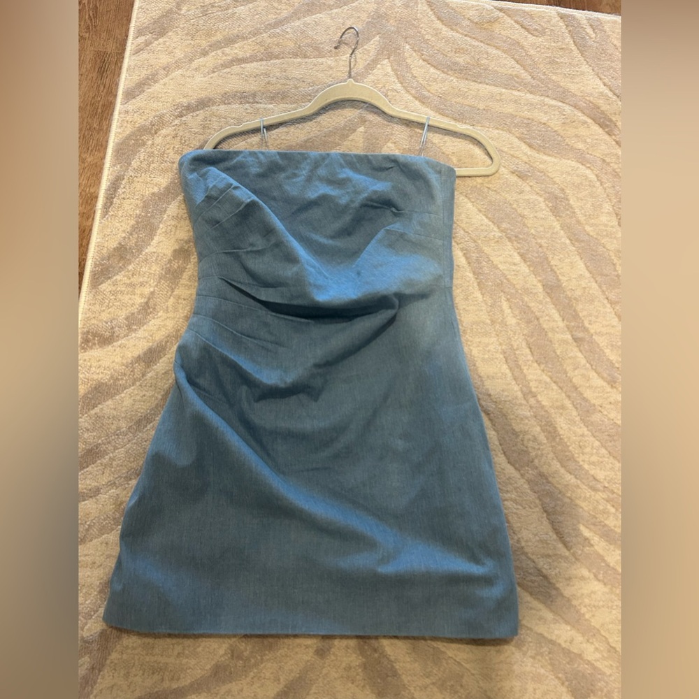 ASTR The Label Mazzei Strapless Denim Mini Dress